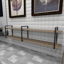 Ver imagem 1 de Estante Industrial - Aço Preto - 180x30x40cm - MDF Amadeirado Escuro - Modelo Ind39aeest