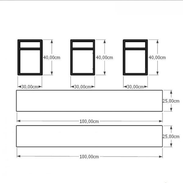 Estante Industrial - Aço Preto - 180x30x40cm - MDF Amadeirado Escuro - Modelo Ind39aeest - 3