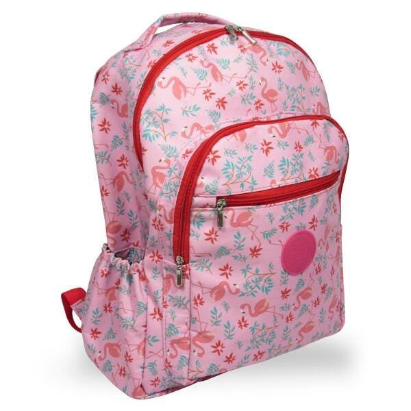 Kit Mochila Escolar De Costas Tamanho G Flamingo Rosa - 3