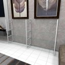 Ver imagem 1 de Estante industrial aço cor branco 180x30x98cm (C)x(L)x(A) vidro temperado modelo ind55viest