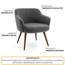 Ver imagem 4 de Poltrona Decorativa Jade Pés Palito Linho Mesclado Branco/cinza - Nexta Casa