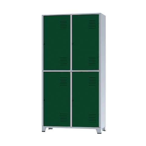 Roupeiro de Aço Insalubre 4 Portas Vestiário Nr 18/24 com Chave Verde Escuro