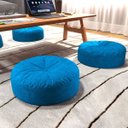 Ver imagem 2 de Kit com 2 Almofadas de Chão para Meditação e Descanso Estilo Japonesa Tufted Tatami Cor Azul