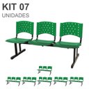 Ver imagem 1 de Kit 07 Cadeiras longarinas PLÁSTICAS 03 Lugares - Cor VERDE - REALPLAST - 23077