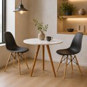 Ver mais imagens de Conjunto Mesa de Jantar Redonda 70cm 2 Cadeiras Charles Eames Eiffel - Preto