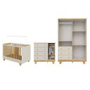 Ver imagem 4 de Quarto de Bebê Guarda-Roupa 4 Portas Cômoda e Berço Minicama 4 em 1 Levy 100% MDF Yescasa
