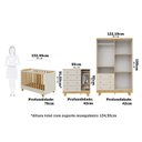 Ver imagem 3 de Quarto de Bebê Guarda-Roupa 4 Portas Cômoda e Berço Minicama 4 em 1 Levy 100% MDF Yescasa