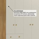 Ver mais imagens de Quarto de Bebê Guarda-Roupa 4 Portas Cômoda e Berço Minicama 4 em 1 Levy 100% MDF Yescasa
