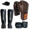 Kit Boxe Luva Bandagem Protetor Bucal Caneleira M - Iron Arm - 1