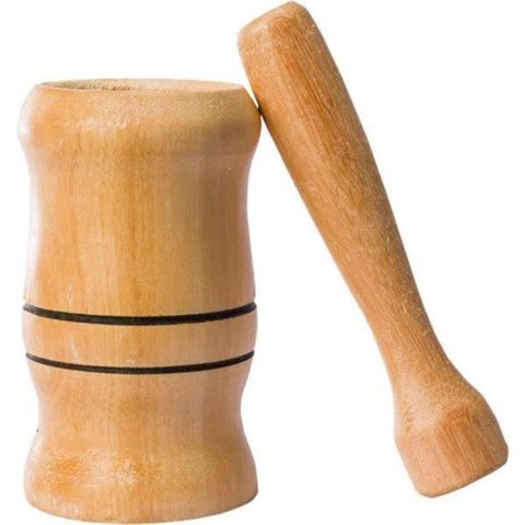 Pilão com Socador de Madeira 13,5cm - Alves Plastic