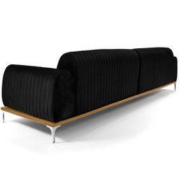 Sofá 4 Lugares 2,80M Molino Base de Madeira Suede Preto - Casaepoltrona - 6