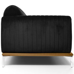Sofá 4 Lugares 2,80M Molino Base de Madeira Suede Preto - Casaepoltrona - 3