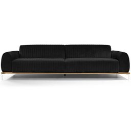 Sofá 4 Lugares 2,80M Molino Base de Madeira Suede Preto - Casaepoltrona - 1