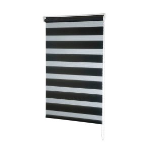 Persiana Rolô Zebra Dupla 1,60m X 1,60m Preta