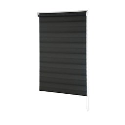 Persiana Rolô Zebra Dupla 1,60m X 1,60m Preta - 2
