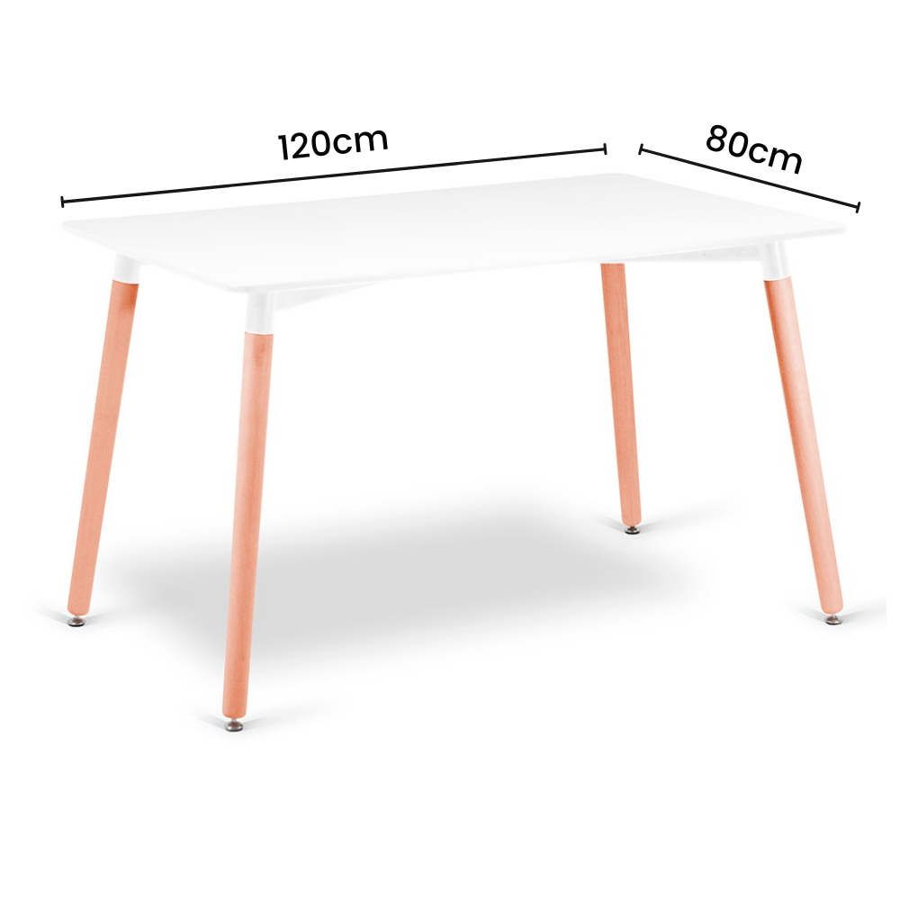 Conjunto Mesa Branca Eames 120x80cm e 4 Cadeiras Eames Cinza - 3