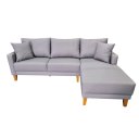 Ver imagem 1 de Sofá Chaise Rússia | Pés Trapézio | Tecido Acquablock | 220x160cm - Cinza