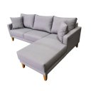 Ver imagem 3 de Sofá Chaise Rússia | Pés Trapézio | Tecido Acquablock | 220x160cm - Cinza