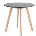 Ver imagem 7 de Kit - Mesa Redonda Leda 80 Cm Preto + 4 Cadeiras Estofadas Leda Branco