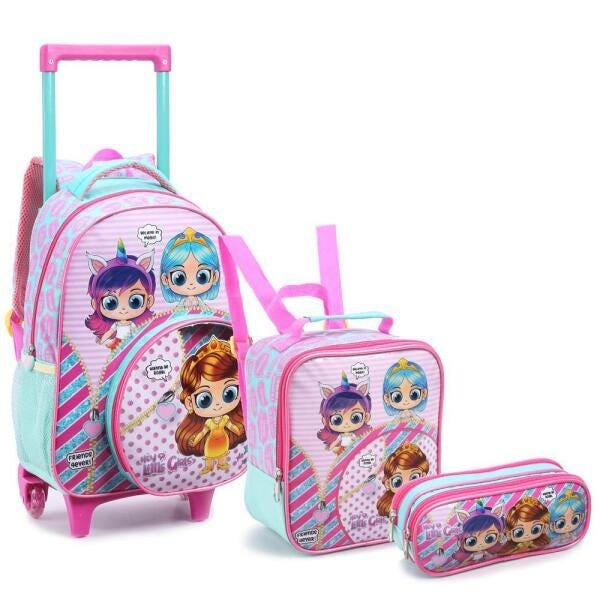 Kit Mochila Escolar Infantil Meninas Little Girls Princesa - 1