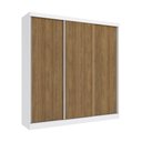 Ver imagem 2 de Guarda-roupa Casal Kappesberg 3 Portas Reversiveis de Correr 2 Cabideiros Branco/nogueira