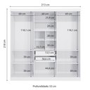 Ver imagem 5 de Guarda-roupa Casal Kappesberg 3 Portas Reversiveis de Correr 2 Cabideiros Branco/nogueira