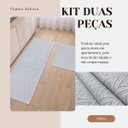 Ver imagem 4 de Kit Cozinha 2 Peças Tapete Chevron Passadeira 1,30 X 0,45 Capacho 0,60 X 0,45 Antiderrapante Cinza