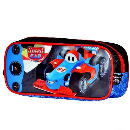 Mochila G Rodinhas E Lancheira E Estojo - Carro Azul Santino - 4