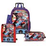 Mochila G Rodinhas E Lancheira E Estojo - Carro Azul Santino - 1