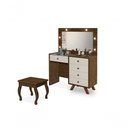 Ver imagem 2 de Penteadeira Camarim com Espelho e Led com Banqueta Luna Malbec / Off White - Luapa