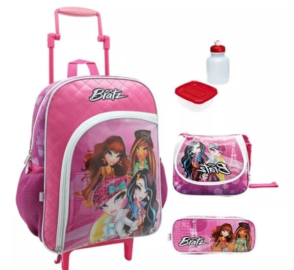 Kit Mochila Escolar Original Bratz Paris Tamanho G Colorizi - 1