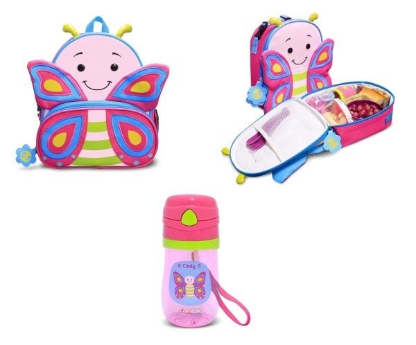 Kit Mochila, Lancheira E Copo Anti. Borboleta Comtac Kids - 9