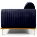Ver imagem 7 de Sofá 4 Lugares 2,65M Chaise Direito Molino Base Madeira Pés Gold Suede Azul Marinho