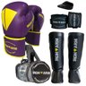 Kit Boxe Luva Bandagem Bucal Caneleira M Bolsa - Iron Arm - 1