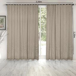 Cortina Marrom Renda C/ Forro Sala Roseiral 3,50x 2,20Alt - 5