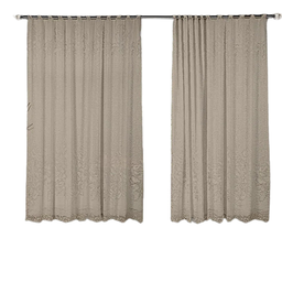 Cortina Marrom Renda C/ Forro Sala Roseiral 3,50x 2,20Alt - 2