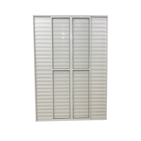 Porta Balcão 6 Folhas Aluminio Branco c/ Trinco 2,10x2,00