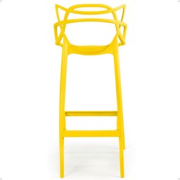 Kit 6 Banquetas Allegra com Encosto Design Cozinha/bancada - Amarelo - 4