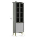 Ver imagem 4 de Paneleiro com Vidro 4 Portas Domus Espresso Móveis Prata/Silver