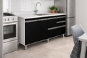 Ver imagem 4 de Gabinete Cozinha Mdp 1,44m Elegance com 6 Pés e Amplo Espaço:preto