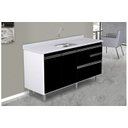 Ver imagem 1 de Gabinete Cozinha Mdp 1,44m Elegance com 6 Pés e Amplo Espaço:preto