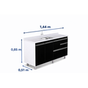 Ver imagem 2 de Gabinete Cozinha Mdp 1,44m Elegance com 6 Pés e Amplo Espaço:preto