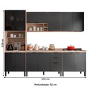 Ver imagem 4 de Cozinha Completa Firenze 13 Portas 2 Gavetas Avena Touch/grafito - Demóbile