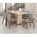 Ver imagem 1 de Conjunto Mesa com 6 Cadeiras Harmonia Marrom/Carvalho/Fendi