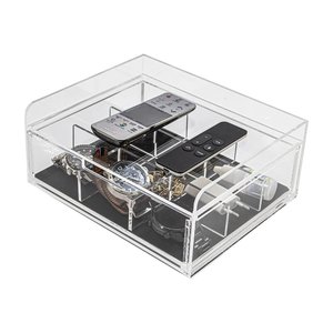 ORGANIZADOR ACRÍLICO DE MESA OU CABECEIRA RELÓGIOS COM GAVETA Centauri Acrílicos ORG-M-CV