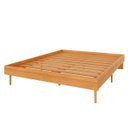 Ver imagem 2 de Cama de Casal Moderna 205cm Mdf com Pés Madeira Freijó/gold Tw17