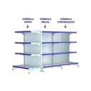 Ver imagem 2 de Kit 2 Gôndolas New Premium 1,37m Branca Centro 80/60 + Ponta 40/30