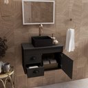 Ver imagem 3 de Gabinete Banheiro Armario Cuba Pia 100% Mdf - Udine 40 Cm