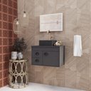 Ver imagem 2 de Gabinete Banheiro Armario Cuba Pia 100% Mdf - Udine 40 Cm