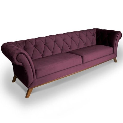 Sofá Império 02 Lugares 180cm Veludo Roxo - Nexta Casa